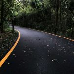 Road built by asphalt materials